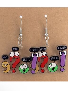 Acrylic Colorful Dangle Earrings Fun Teacher Design Fashion Jewelry